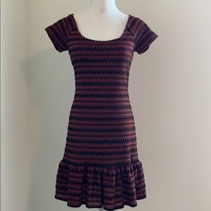 NWOT Free People Knit Short Sleeve Dresss Ruffle